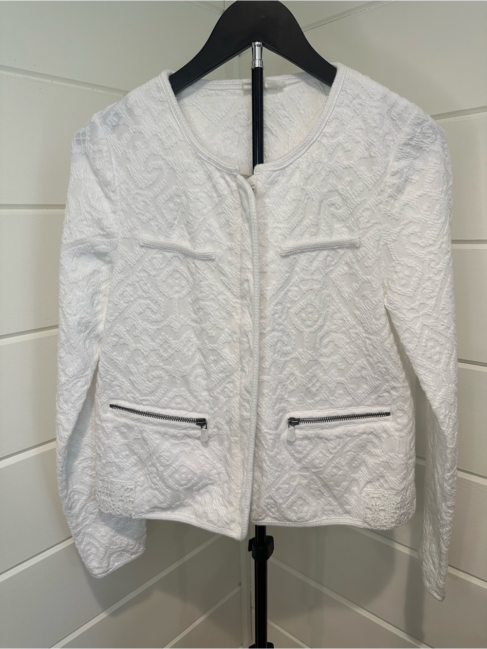 Anthropologie Moth Quilted Jacquard Zip Blazer Jacket. Size: Medium Women’s